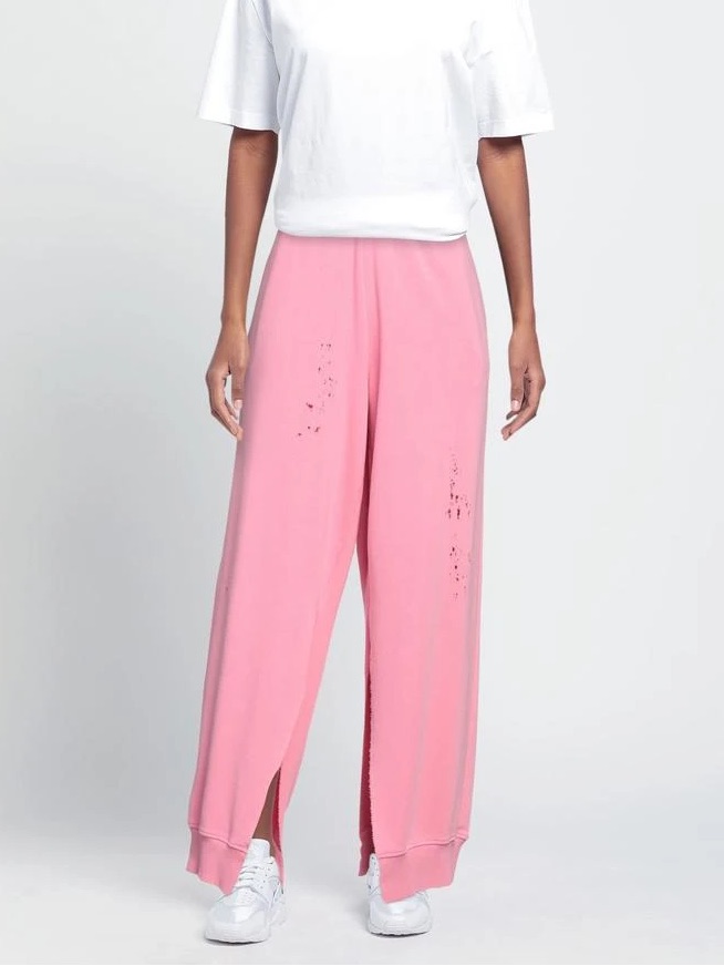 Mm6 Maison Margiela Pink Distressed Lounge Pant